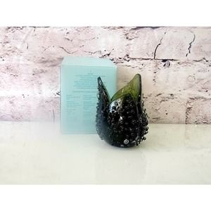 Partylite Natures Garden Green Glass Tealight‎ Votive Holder Vintage Retired NIB